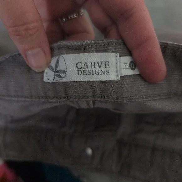 CARVE Designs Corduroy Cutoff Shorts Taupe Frayed Hem Women's‎ Size 12 - Picture 4 of 4